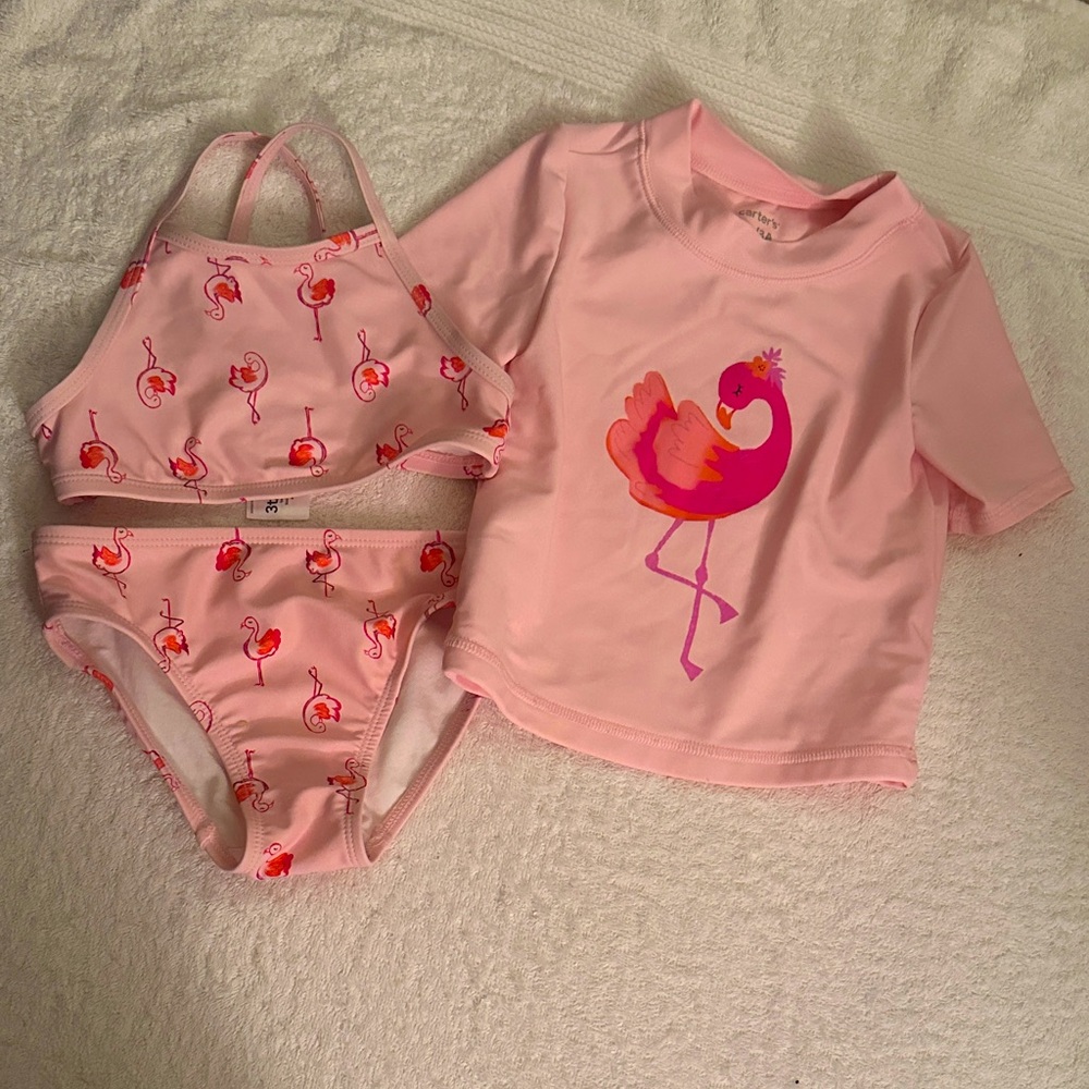 Pink Flamingo Kids Swim Set 3 pieces - 3T